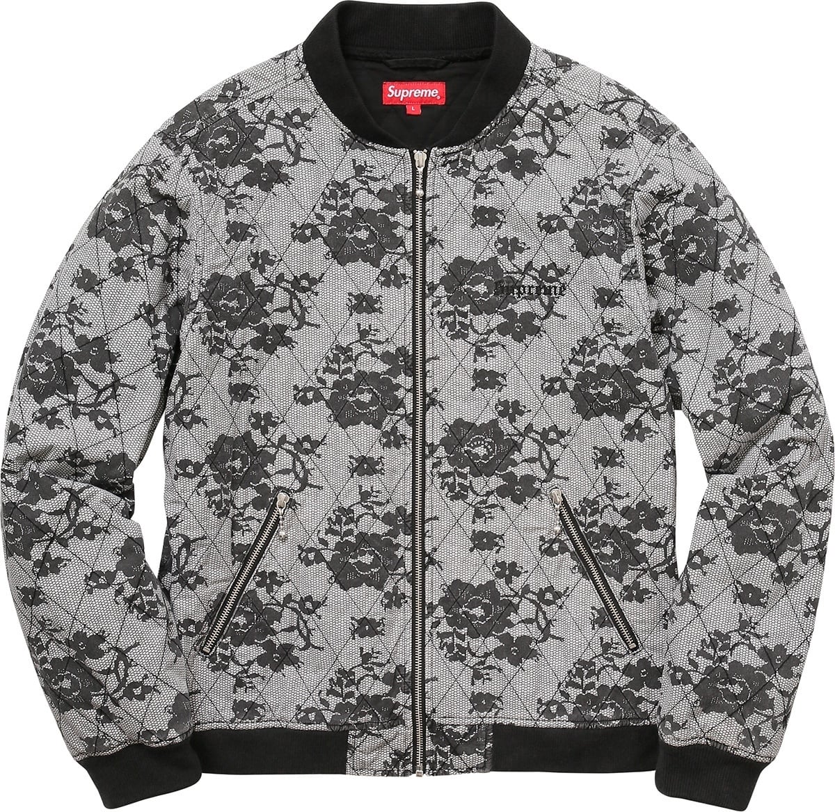 Quilted Lace Bomber Jacket view 2